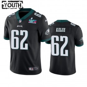 Camiseta Niño NFL Philadelphia Eagles Jason Kelce 62 Negro Super Bowl LVII Vapor Limited